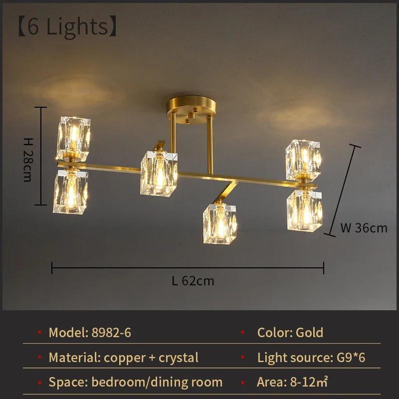 Nordic Gold Pendant Hanging Light Indoor Copper Decor Ceiling Lamp Luxurious Lustre Chandelier For Parlor Bedroom Dining Bar