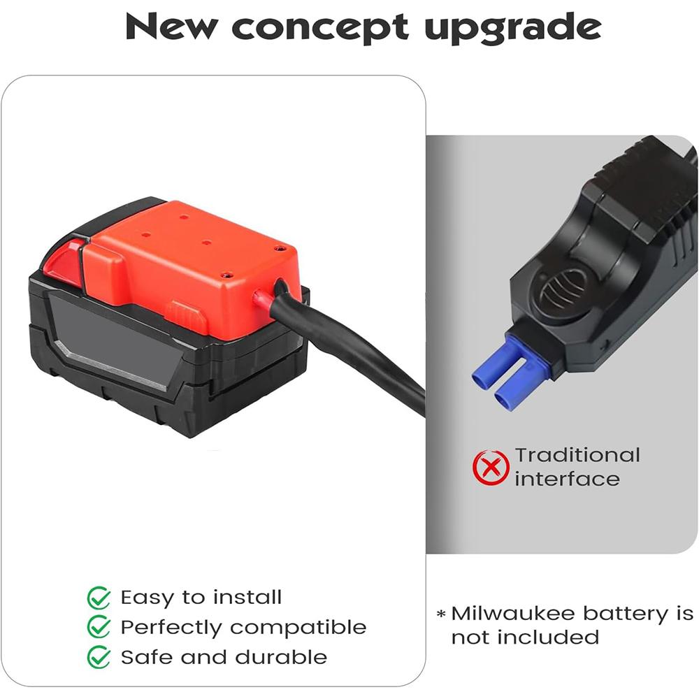 Jumper Cable Clamps for Milwaukee M18 18V Battery Jumper Starter Automotive Booster Cables 3.29ft 8AWG Cable Power Tool Line