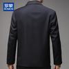 ROMON Men's Autumn/Winter Wool Silk Blend Business Casual Jacket