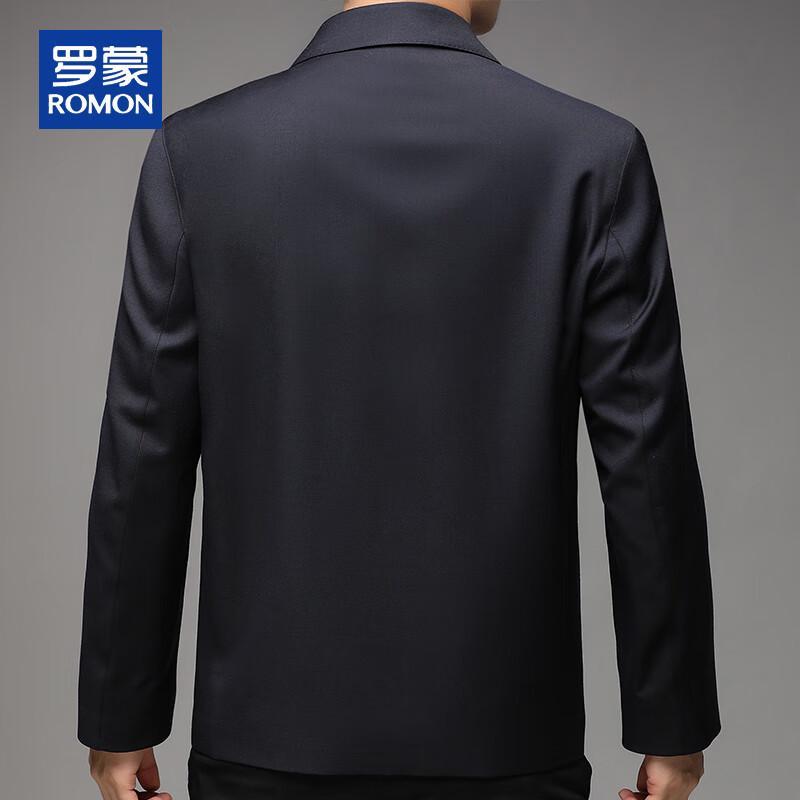 ROMON Men's Autumn/Winter Wool Silk Blend Business Casual Jacket