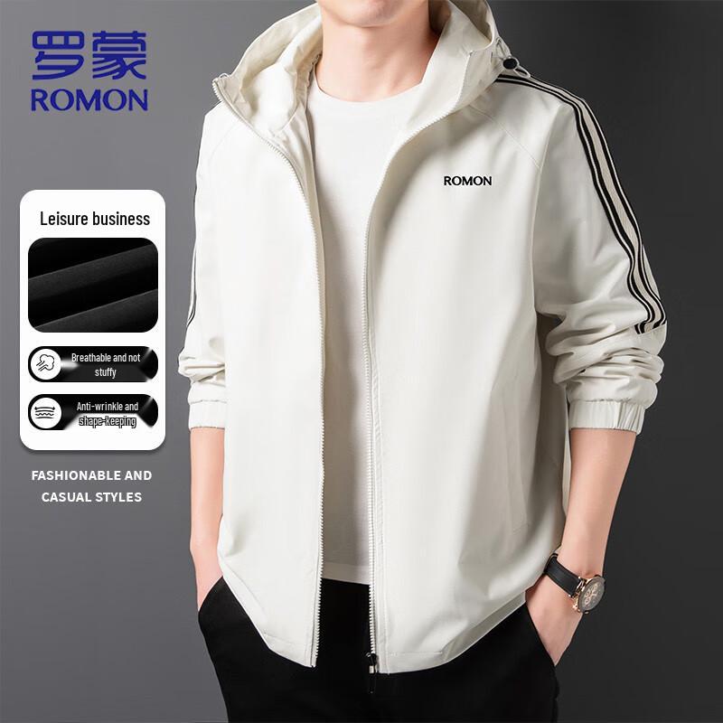 ROMON Men's Casual Hooded Jacket