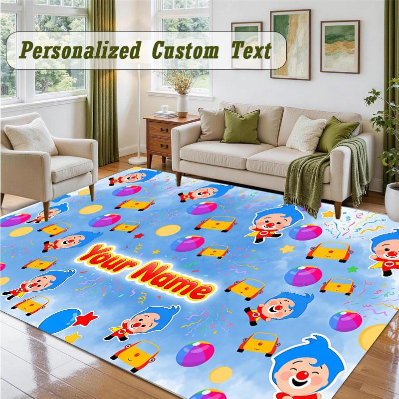 Crystal Velvet Square Rug Custom NameEl Payaso Plim Plim Pattern Non Slip Home Floor Decor Rug