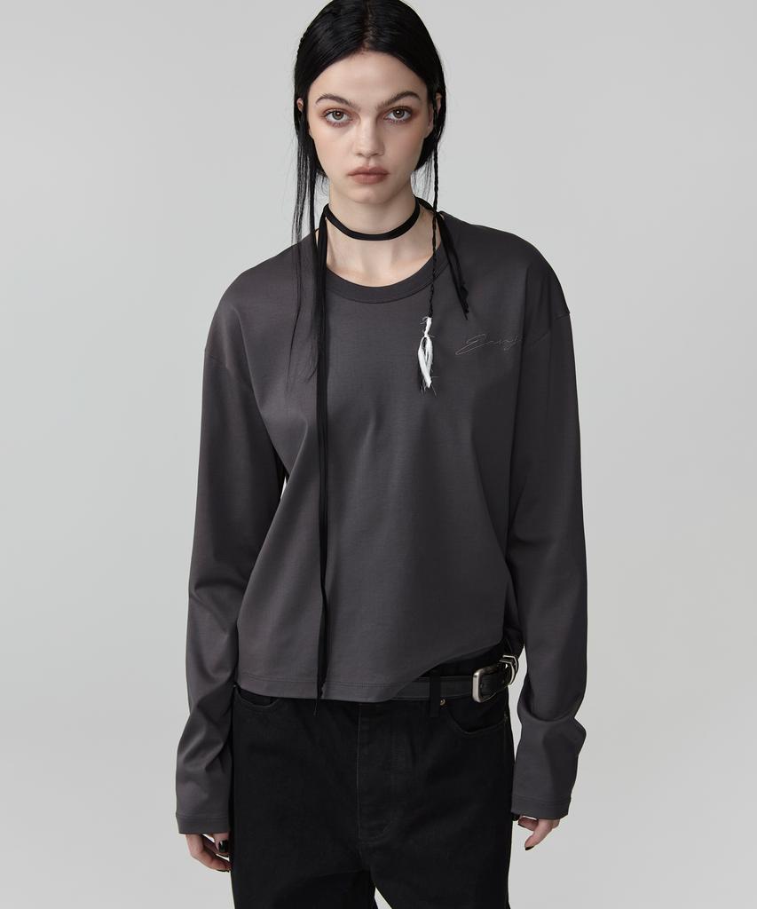 EAN JO Premium Cotton Loose Fit Long Sleeve (Charcoal)