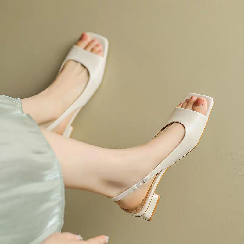 Sommer Neue Sommer Peep Toe Damen Sandalen Mode Slip-on Kleid Singbacks Pumps Damen Abendparty Sandalias Schuhe Damen