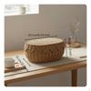 Woven Paper Rope Basket Material Lidded Storage Rustic Desktop Organizer for Crafters,