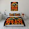 Retro Rainbow Peace Design Bedding Duvet Cover Set Duvet Cover Pillowcases  (1*Duvet Cover 2*Pillowcases, without duvet insert)