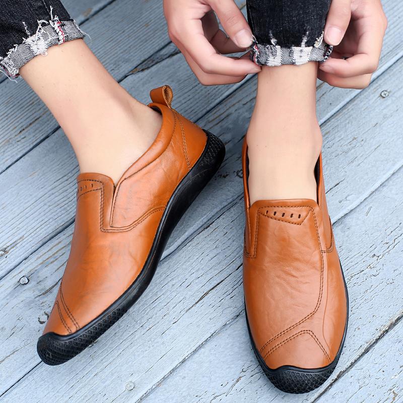 FashionMen's Brand casual shoes slip on fashion Leather Loafers business Men dress shoes Gentleman's party shoes for men moccasins