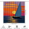 Modern Style Sunset Sailboat Bath Shower Curtain Waterproof Fabric Decorative Door Hanging Home Decoration