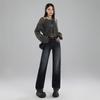 Autumn Retro High-Waist Straight Leg Mop Jeans for Women