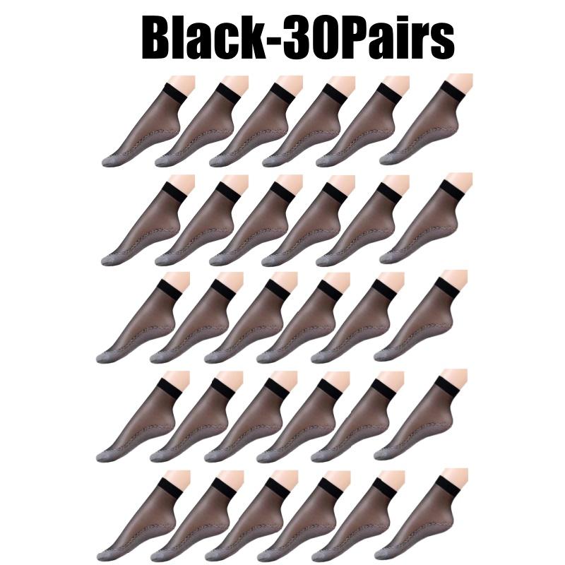 Women Nylon Elastic Short Ankle Sexy Stockings Silk Short Socks Summer Invisible Anti-hook Solid Color Cotton Bottom Silk Sock