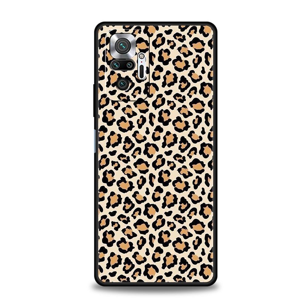 Phone Case For Xiaomi Redmi Note 13 12 5G 9S 9 8 10 11 Pro 9T 13C 12C 10C 9C 9A 7 Pro Soft Silicone Cover Leopard Cheetah Print