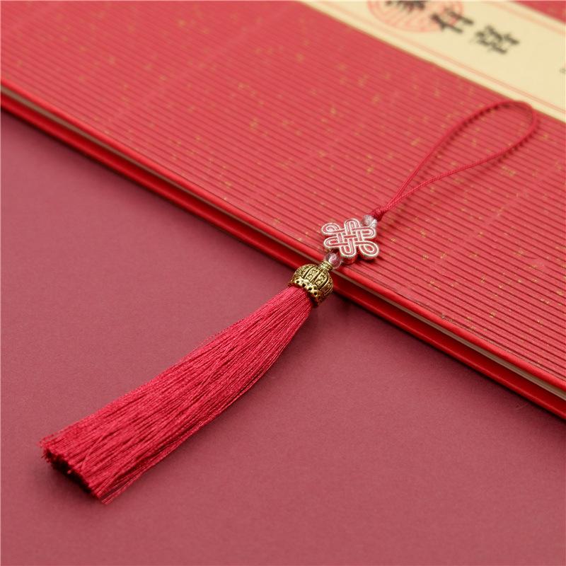 Chinese Style Tassel Ear Metal Hat Plus Beads Hanging Ear Ancient Style Bookmark Cheongsam Hanfu Pressure Placket Tassel Accessories Pendant