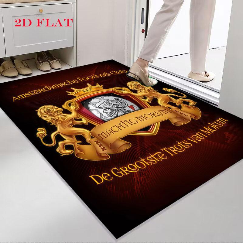 Tappeto con logo AFC Ajax per Soggiorno Camera da Letto Decorazione Divano Casa, Tappetino Antiscivolo per Giochi Bambini