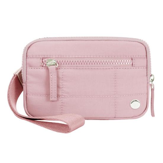 

Женский нейлоновый стеганый кошелек на запястье, портативный водонепроницаемый кошелек на запястье с 3 молниями