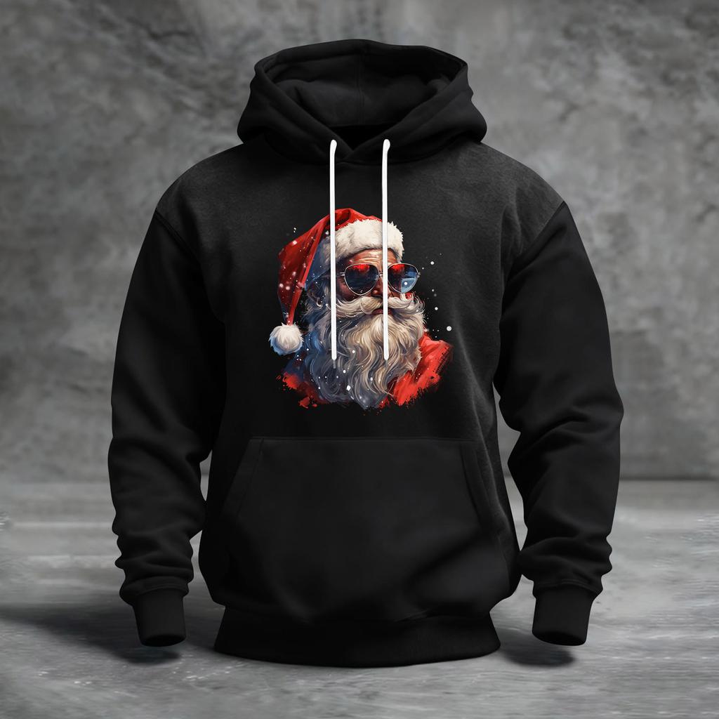 Men's Christmas Print Color Block Hooded Casual Sports Comfort Sweatshirt