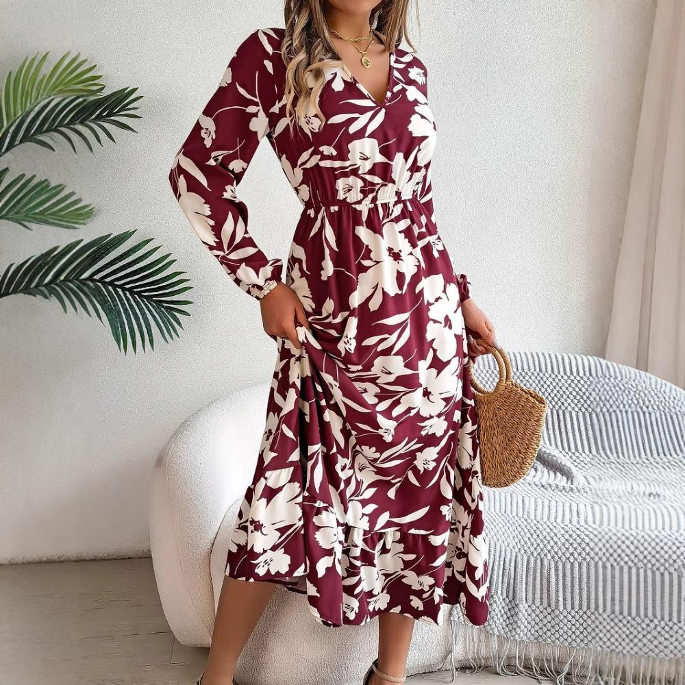 Casual Waist Cinched Long Sleeved Dress