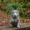 Bulldog Flowerpot Creative Decorative Planter with Unique Attitude Design Eye-Catching Garden Decor Indoor Outdoor Plant Pot Novelty Flower Planters