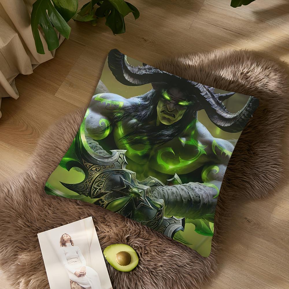 Warcrafts of World W-WOW Game Pillow Case Living Room Accent Couch Back Support Square Lounge Restful Nap Companion