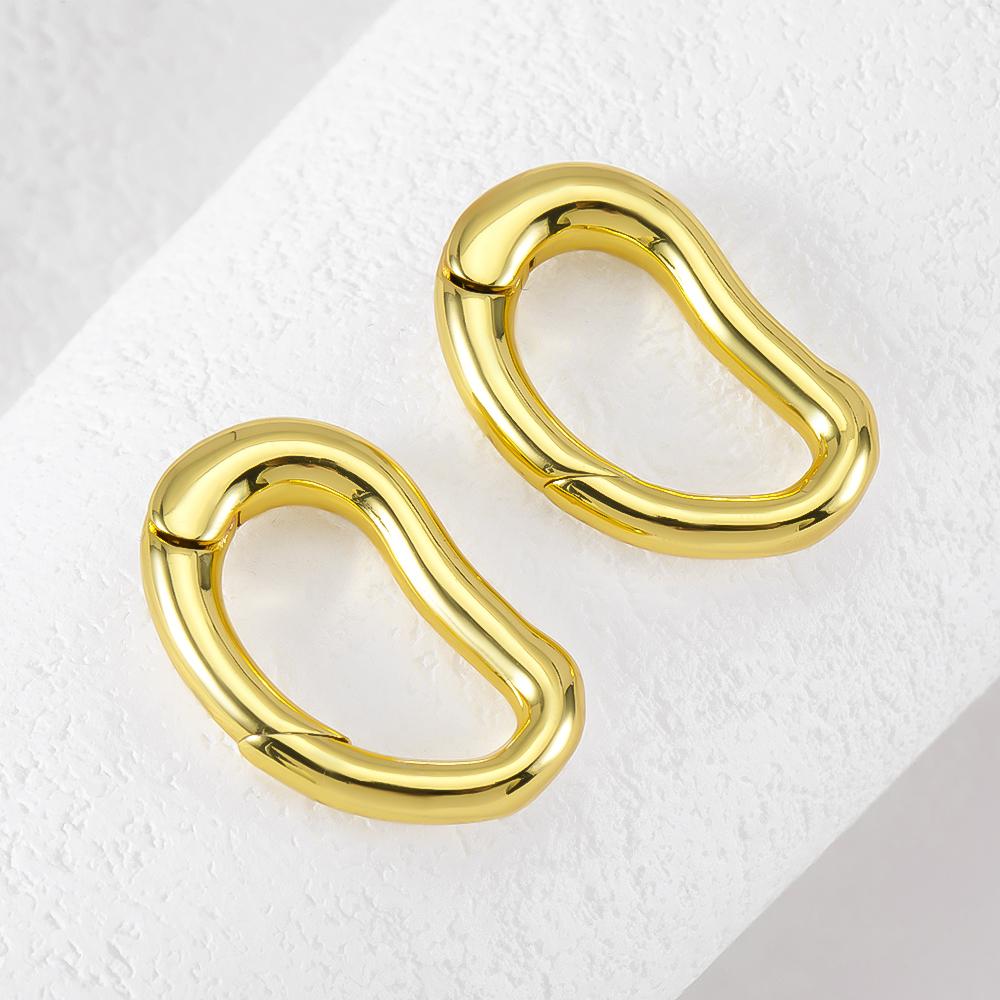 18K Vergoldeter D-Ring Erbsenförmiger Federverschluss zum Armbandherstellen Messing Schnallenverschluss Karabinerverschlüsse für Schmuckherstellung Zubehör