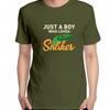Just A Boy Loves Snakes Funny Graphic T Shirts Summer Casual Short Sleeve Tshirts New Shirts And Tshirts Unisex Print T Shirt