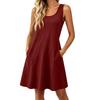 Ärmelloses A-Linien-Freizeitkleid für Damen Locker sitzend Sommer-Tankkleid Weicher, leichter, bequemer Stoff