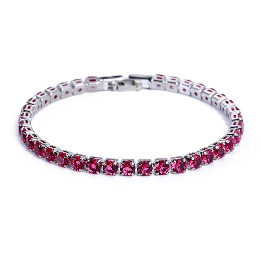 4.0 Zircon Full Diamond Tennis Bracelet - High-End Luxury Jewelry, Colorful & Elegant Design