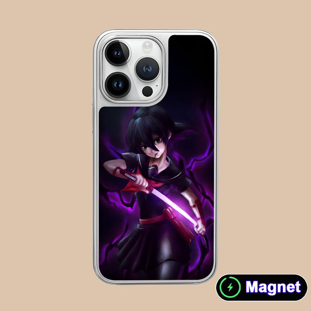 Akame Kurome Silver Plating Magsafe Mobile Phone Case for iPhone 17 16 15 14 13 12 11 Air Pro Max Plus Colorful Cover