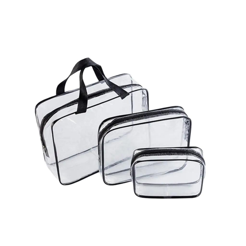 1pc Pvc Transparent Waterproof Portable Makeup Bag, Suitable For Business Trips, Toiletries, Cosmetics Storage