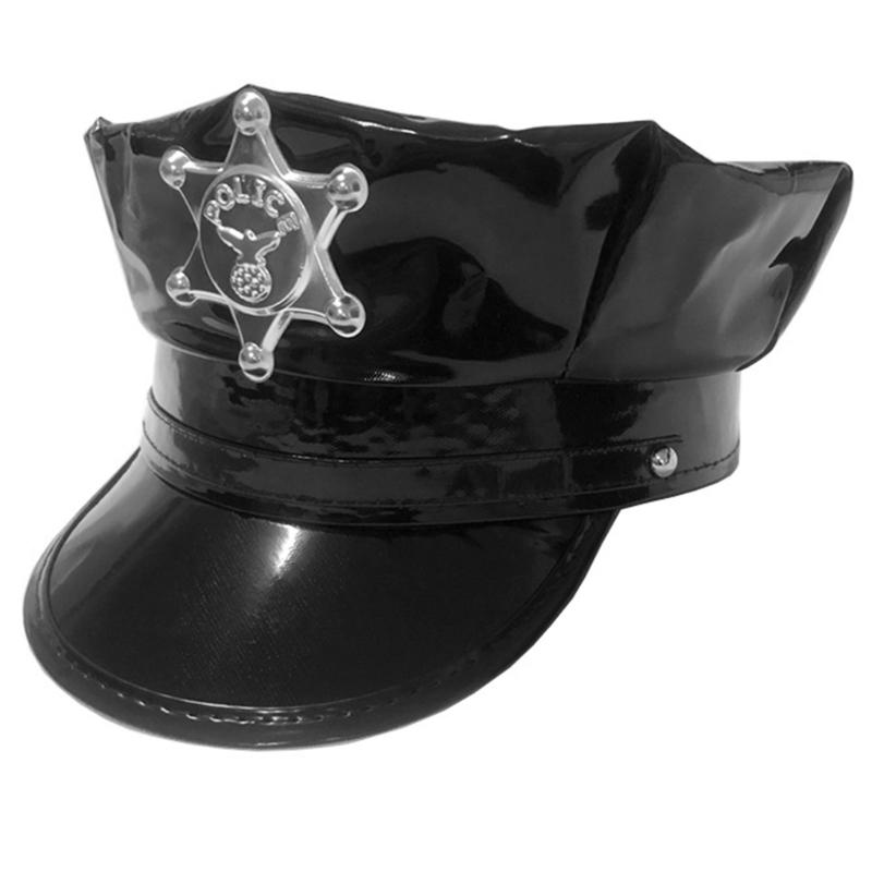 Cosplay Officer Hat Officer Officer Hat Men Cosplay Halloween Party Tools Cosplay Hat Stage Performances Captain Hat 1 чёрный
