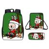 Christmas Backpack Cartoon Shoulder Bag Pencil Case Three Piece Set