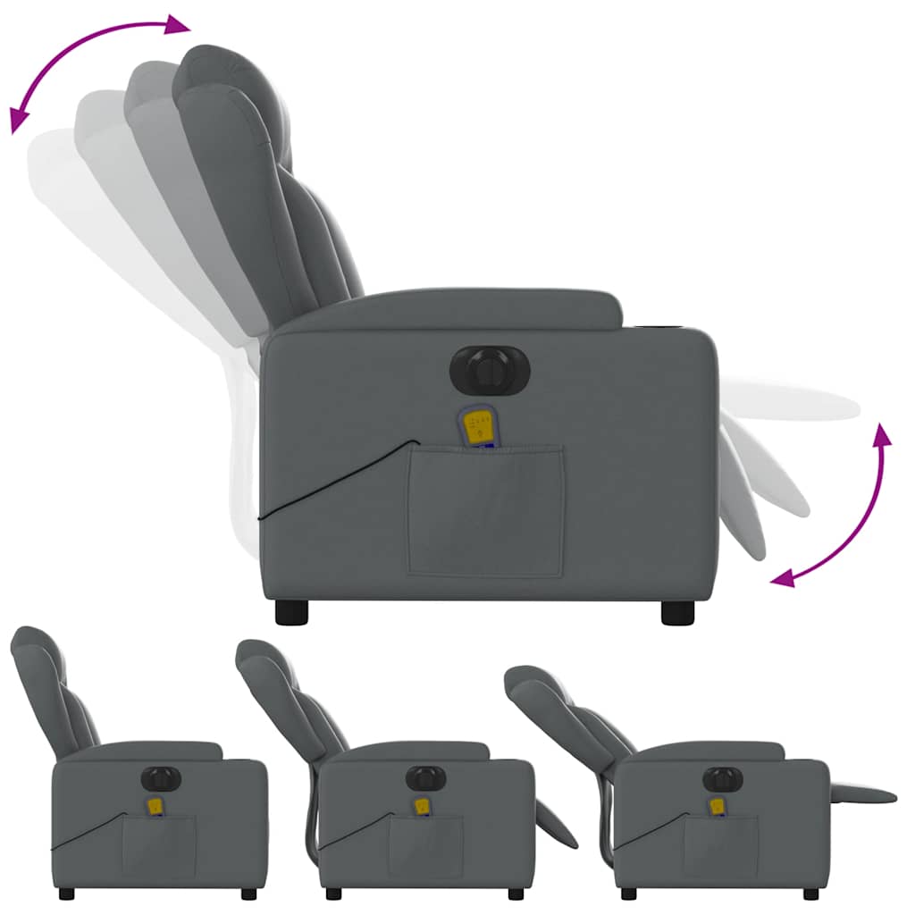 Electric Massage Chair Grey Artificial Leather