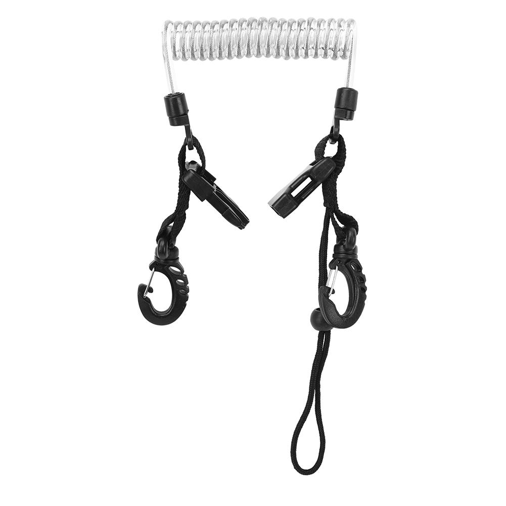 Steel Wire Camera Diving Waterproof Case Safe Quick Release Connection Hanging Buckle Spring Rope Anti Lost Strap(Black )
