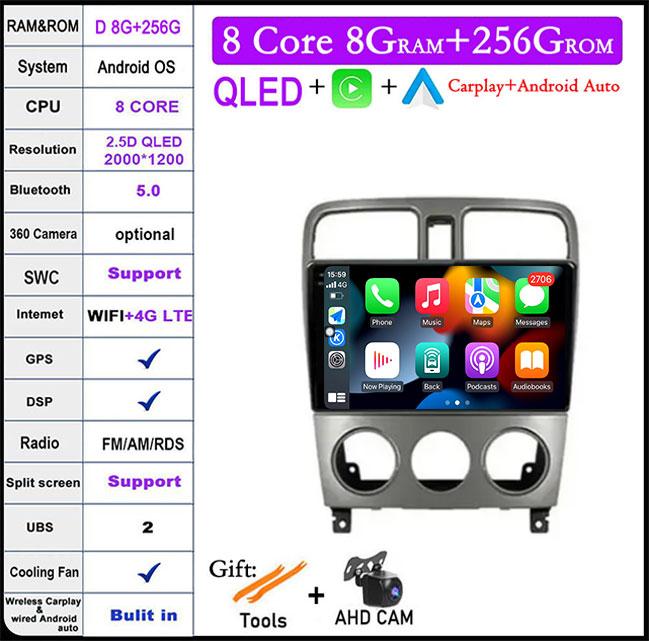 Android 14 For Subaru Forester SG 2002 - 2008 Car Player Autoradio Radio GPS TV Multimedia Carplay Lettore Vehicle Navigation