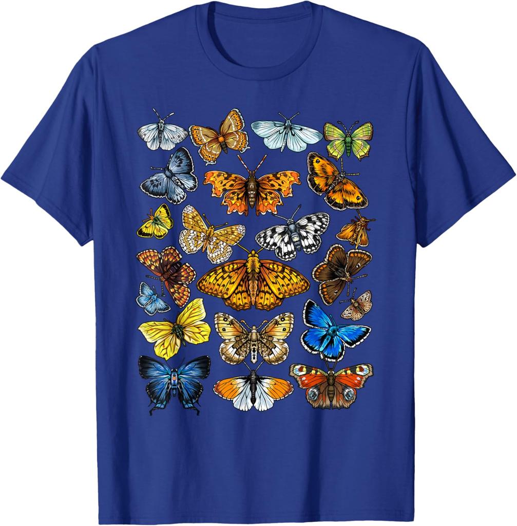 Butterfly Collection Graphic Tee Men Women Casual Short Sleeve Crewneck T-Shirt