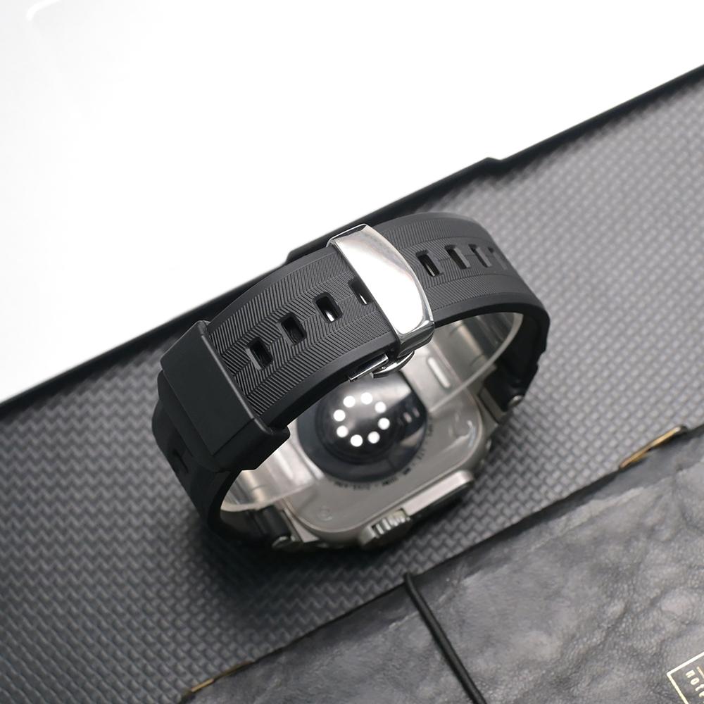 Silicone Band for Apple Watch Ultra 3 2 49mm Luxury Wrist Strap for Iwatch Ultra 49MM Mens Style Bracelet Replacement Watchband