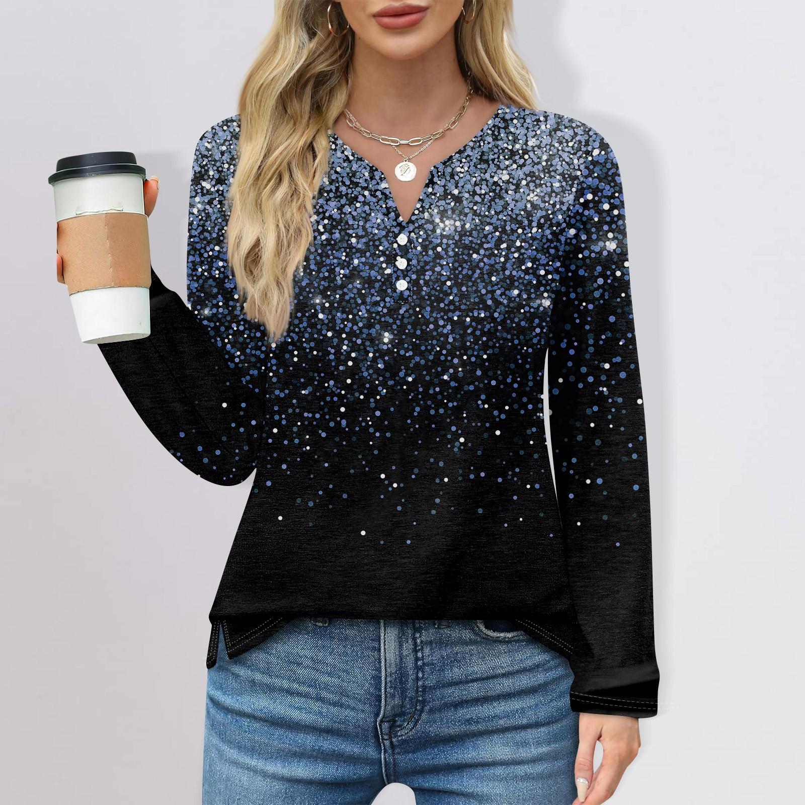 Жен. Футболка Футболка Пуговицы Цветочный принт Длинный рукав Повседневные Выходные Мода — фото 8