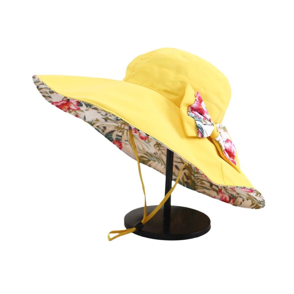 Double Side Wear Floral Collapsible Sunhat UV Protection Fisherman Hats Sun Protection Cap  Summer