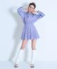 Make A Toast Open Collar Shirt Dress Stripe Mbdsop002St