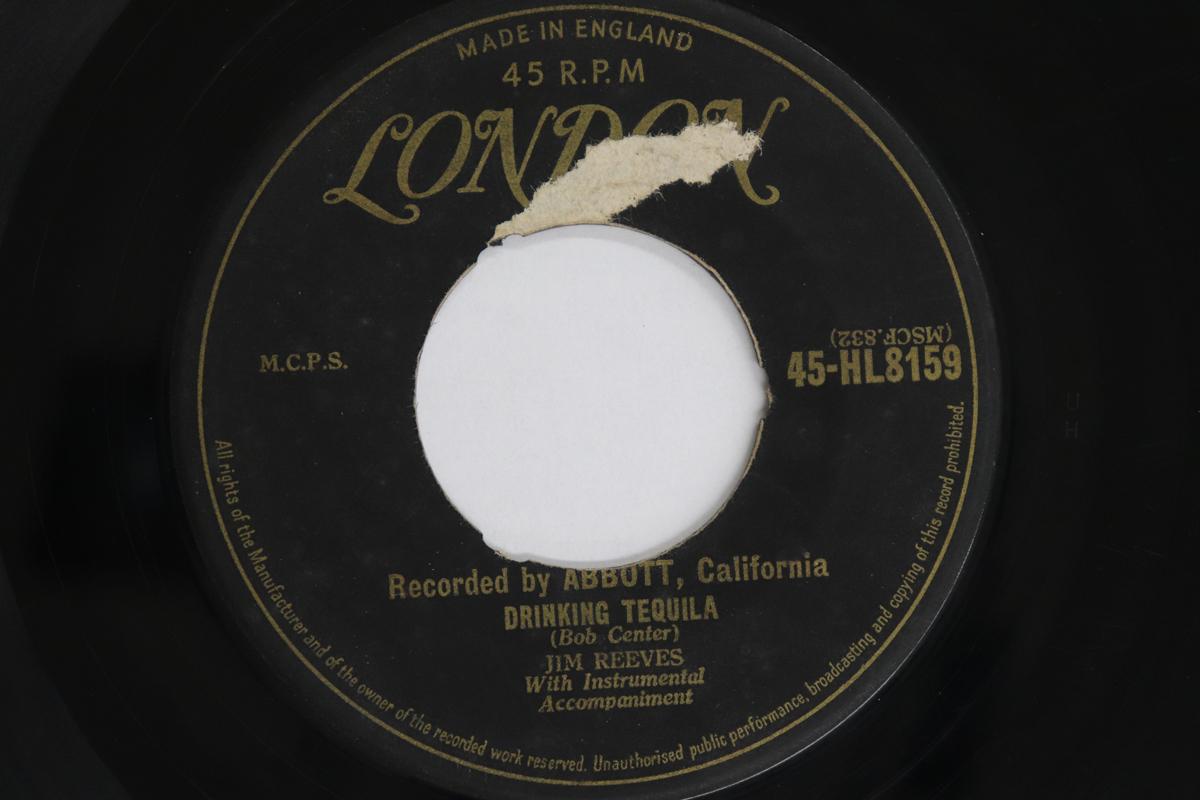 

7inch Record JIM REEVES - Drinking Tequila / Red-eyed And Row 45HL8159 LONDON 1955 UK Country/Folk Used