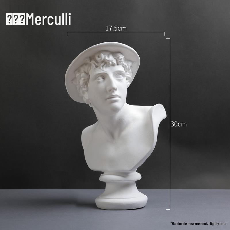 David Head Bust: Plaster Sculpture for Art Students & Teaching Aids