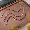 Korean-Japanese Handmade Colored Stone Beaded Anklet with 18k Gold-Plated Titanium Chain for Women