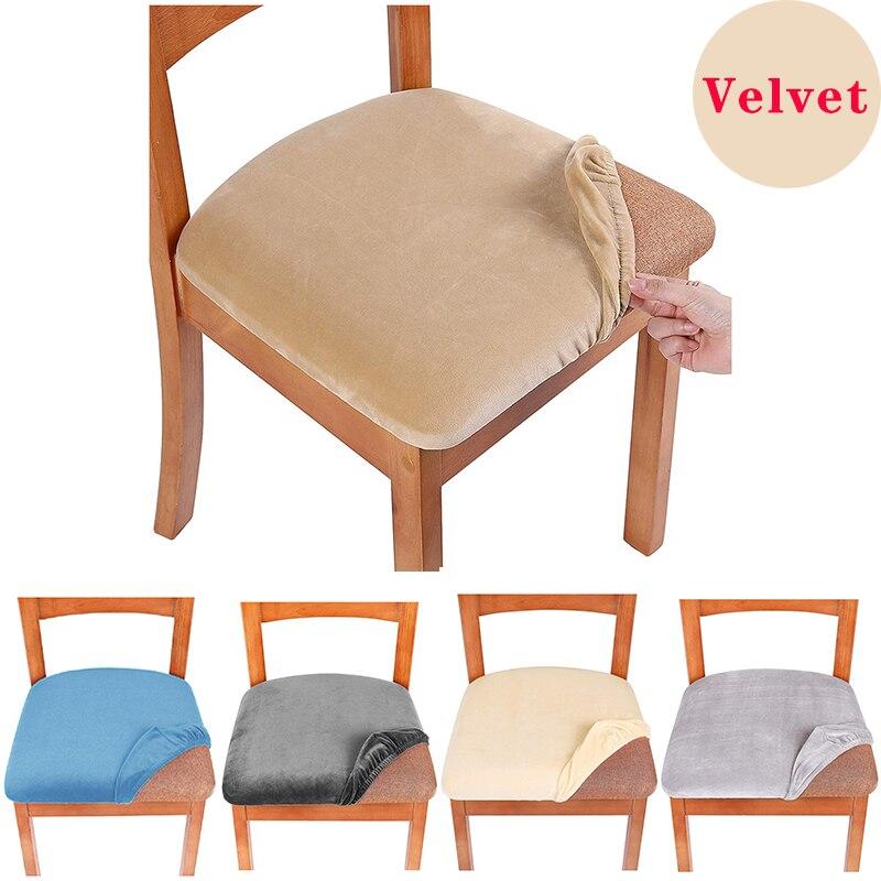 Buy Velvet Super Soft Chair Seat Cover Spandex Elastic Seat Covers For