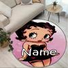 Custom Name Personalized Betty Boop Print Round Rug, Versatile Home Decor Carpet, for Playroom, Apartment, Balcony, Entryway, Hallway Gift