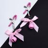 1 Pair Nipple Clamps Adjustable Non-Piercing Body Jewelry with Bowknot Bells Metal Decorative Clips for Adult Men Women Couples Bedtime Play
