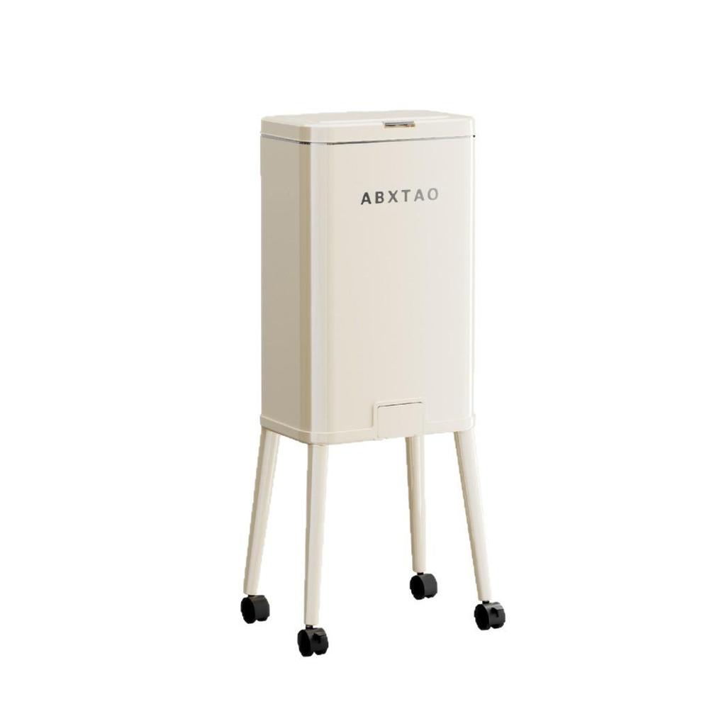 High-Legged Kitchen Trash Can with Wheels - Large Capacity, Narrow Gap, with Lid