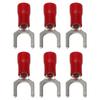 100Pcs Insulated Fork Terminals Copper PVC U Type Wire Connector Electrical Crimp Terminal 16‑14AWG