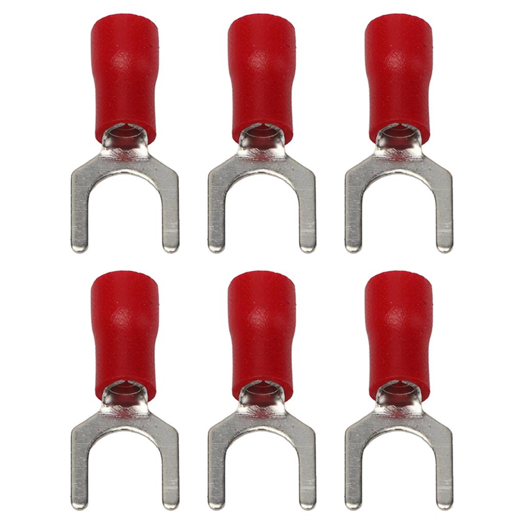 100Pcs Insulated Fork Terminals Copper PVC U Type Wire Connector Electrical Crimp Terminal 16‑14AWG