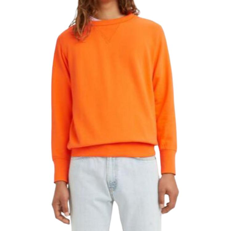 Levis Solid Color Raglan Pullover Sweatshirt Men tops Orange 21931-0028