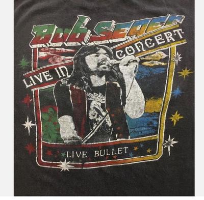 Maglietta VTG BOB SEGER THE SILVER BULLET BAND Classica Nera Unisex S-45XL