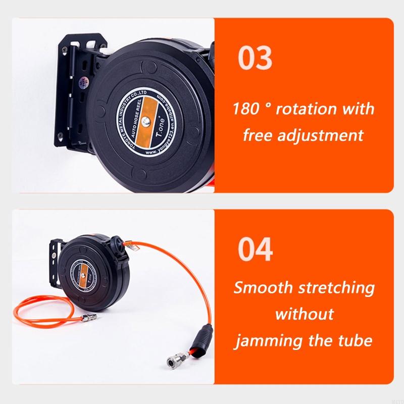 Miniature Air Hose Reel with Automatic Retractable and Dust Proof Design for Compacts Practical Use in Automotive Tool M4YD